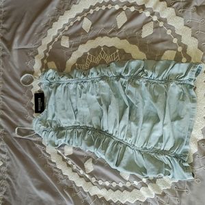 NWT Missguided Ruched Denim Mini Dress